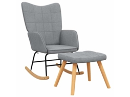 Rocking Chair With Stool, Rocking Chairs With Stools Vidaxl Cinzeto Tecido