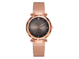 Relógio de Pulso Feminino de Quartzo com Correia de Liga Simples e Elegante Cinza