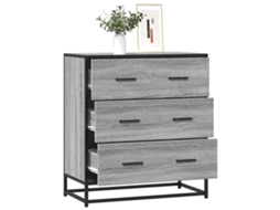Vidaxl Aparador 68x35x76 Cm Deriv. De Madeira/metal Cinzento Sonoma
