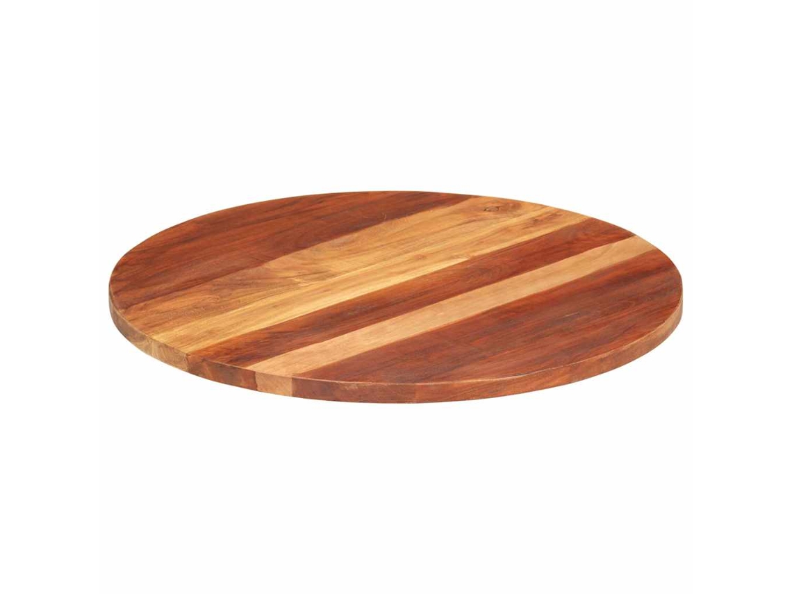 Vidaxl Tampo De Mesa Redondo Madeira De Acácia Maciça 25-27 Mm 70 Cm