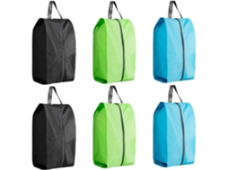 6 peças de bolsa para sapatos de viagem, bolsa para sapatos portátil respirável, não tecida, à prova de poeira, com zíper e alça Zeuxo