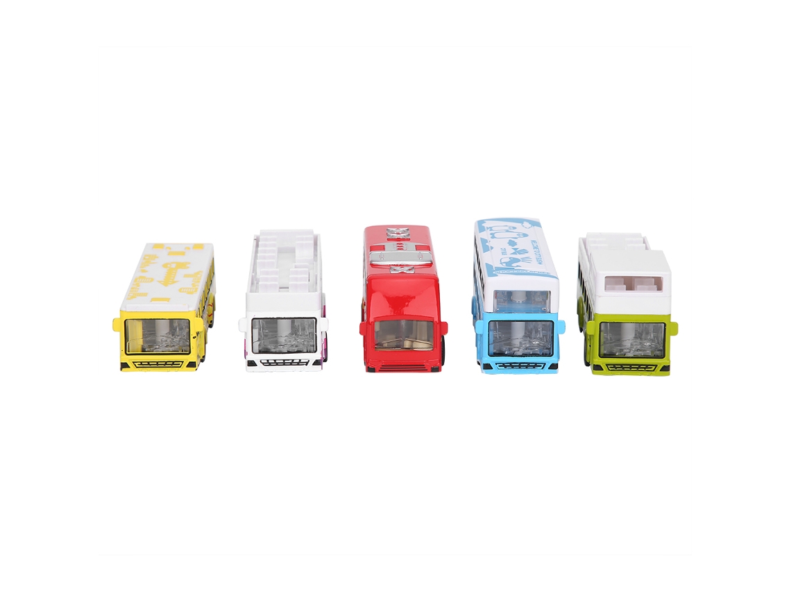 Primerox modelo de Ônibus de Liga 1:60 com Porta Aberta e Função de Retração Estilo a 5pcs