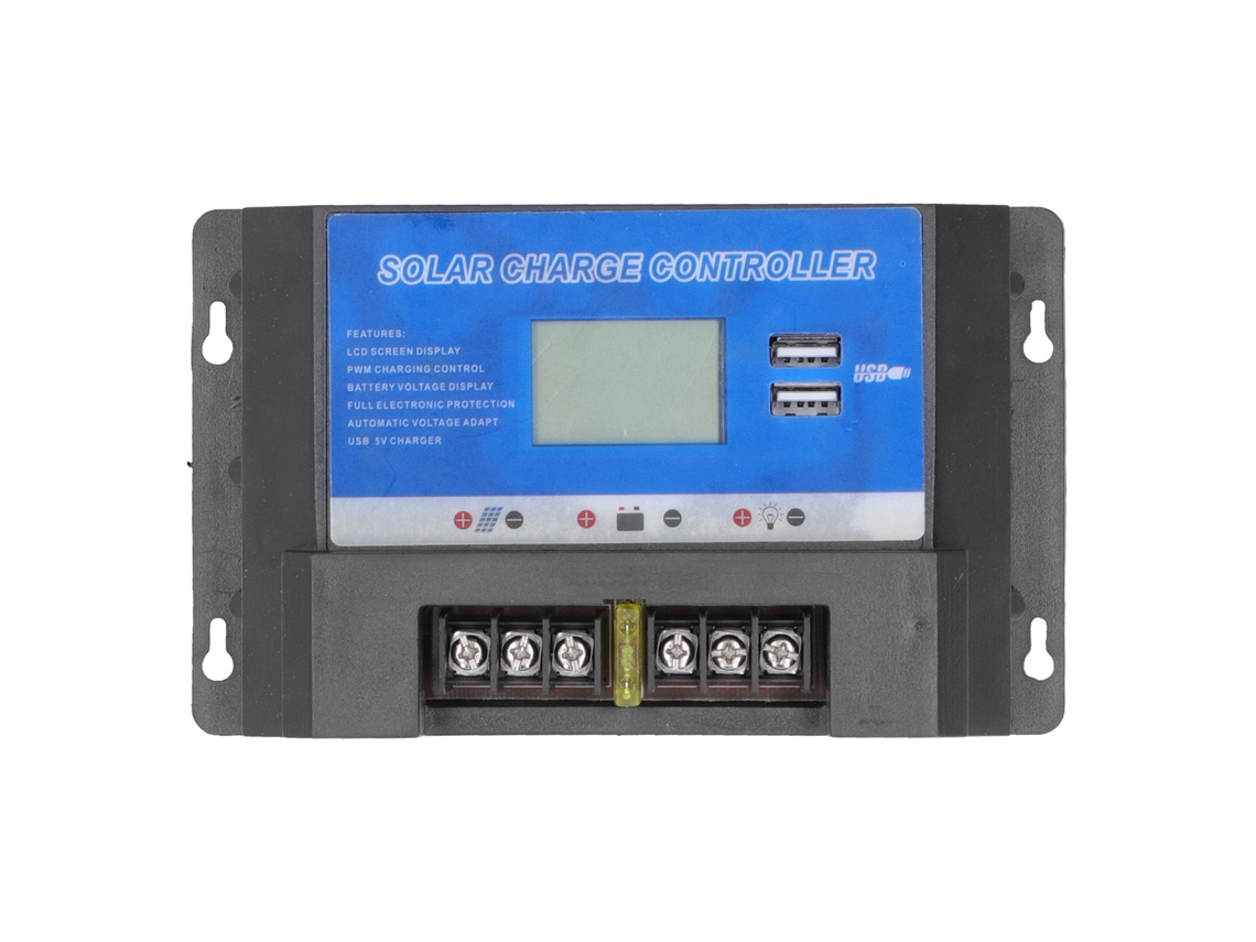 Regulador de Carga Solar com LCD e 2 USB | S/MARCA