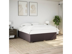 Vidaxl Estrutura de Cama Sem Colchão 180x200 Cm Tecido Castanho escuro