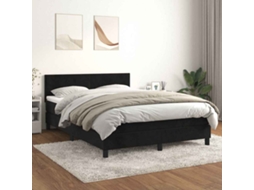 Vidaxl Cama Com Molas/colchão 140x190 Cm Veludo Preto
