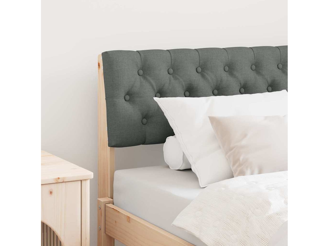 Vidaxl Cabeceira Estofada Cinza Escuro 90 Cm