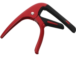 Capotraste De Silicone Vermelho E Metal Para Guitarra Clássica E Elétrica