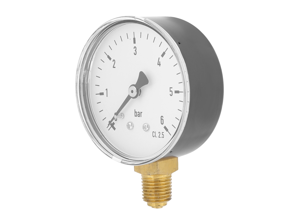 Manómetro De Pressão Laxiscreed 1/4" Npt Para Ar E Hidráulica, Montagem Lateral