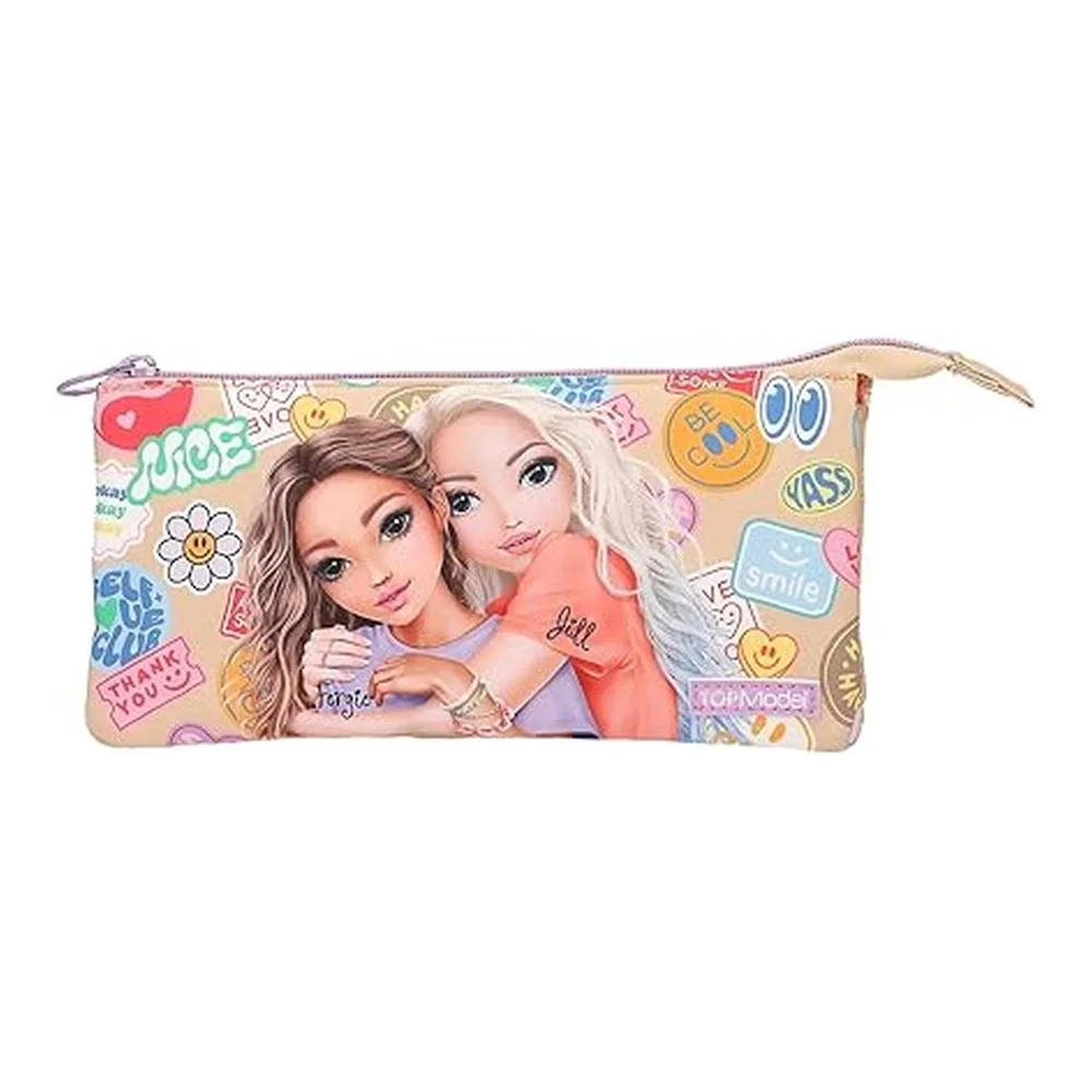 Depesche Topmodel Girl Power Estuche Beige 3 Compartimentos 13287 Depeschep25