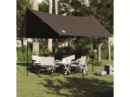 Vidaxl Lona De Campismo 438x376x212 Cm Impermeável Castanho