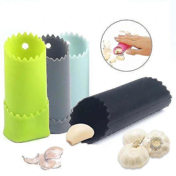 Conjunto De 3 Descascadores De Alho Em Silicone Macio, Utensílios De Cozinha Simples