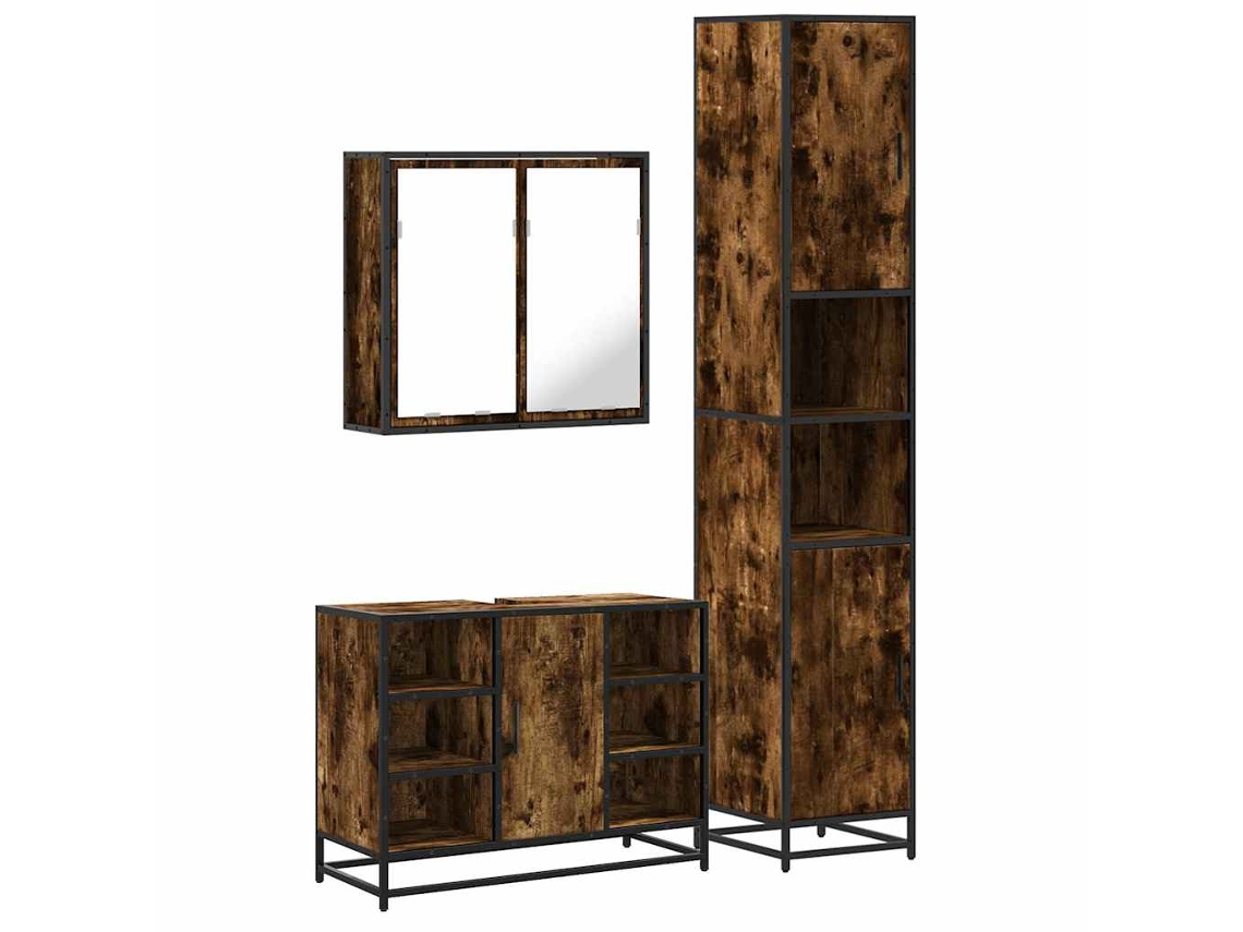 Bathroom Furniture Set, Bathroom Furniture Sets Vidaxl Marrom Madeira Processada (n/a)