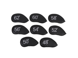 Capas De Cabeça De Ferro De Golfe 8pcs Em Couro Pu Ajustáveis Com Fecho Velcro Para Ângulos 48°-62°