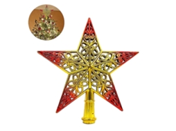 Omni copa Estrella para Árbol de Navidad Con Glitter Diseño Hueco de Plástico Festivo