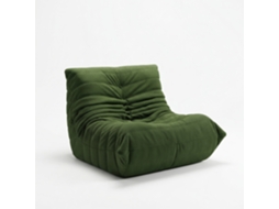 Cadeira Individual - Puff Com Encosto - Cadeira Preguiçosa - Sem Necessidade de Montagem, Ergonômica - 80x100x72 Cm - Têxtil Bombazine, Verde