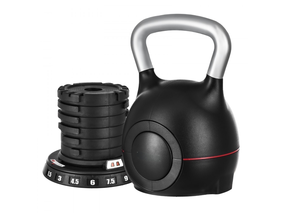 Kettlebell Ajustável Com 7 Níveis De Peso De 1,5 A 10 Kg Para Treino De Força E Corpo Inteiro Tekmaquinas