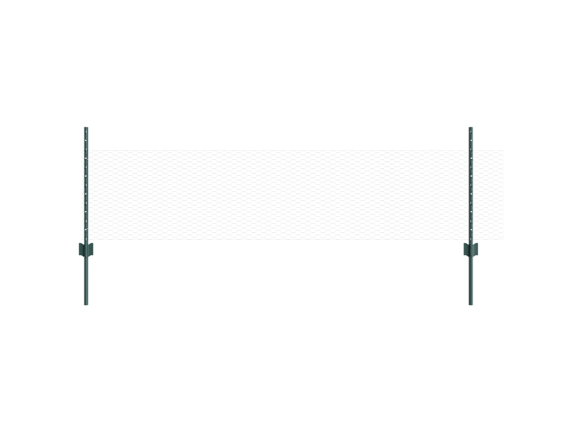 Conjunto 1 Painel De Cerca Vidaxl Verde Aço (50 X 0,5 M)