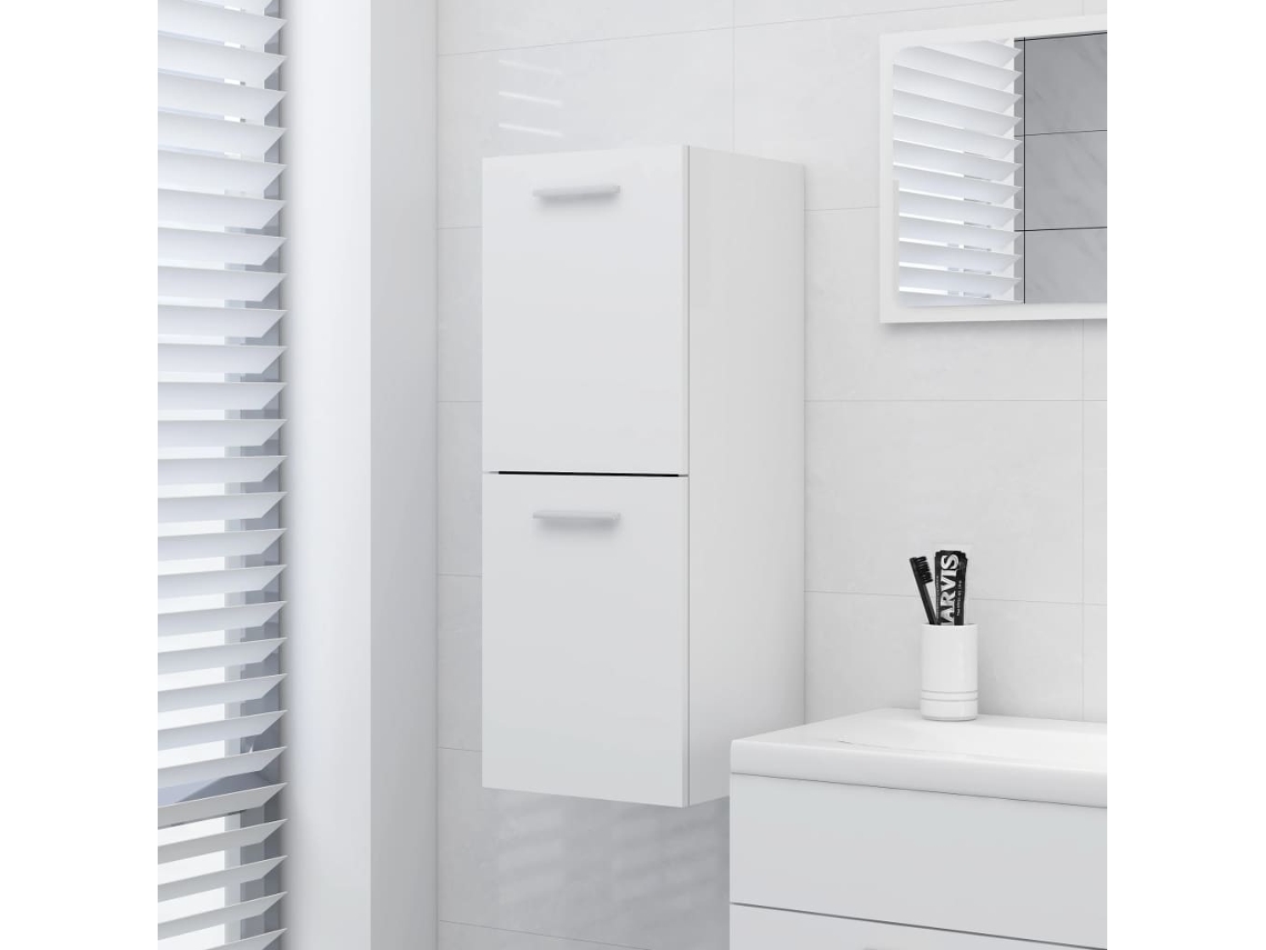 Vidaxl Armário De Casa De Banho 30x30x80cm Derivados De Madeira Branco