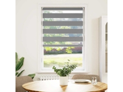 Vidaxl Cortina Zebra 50,9x100 Cm, Largura Do Tecido 46,7 Cm, Cinza