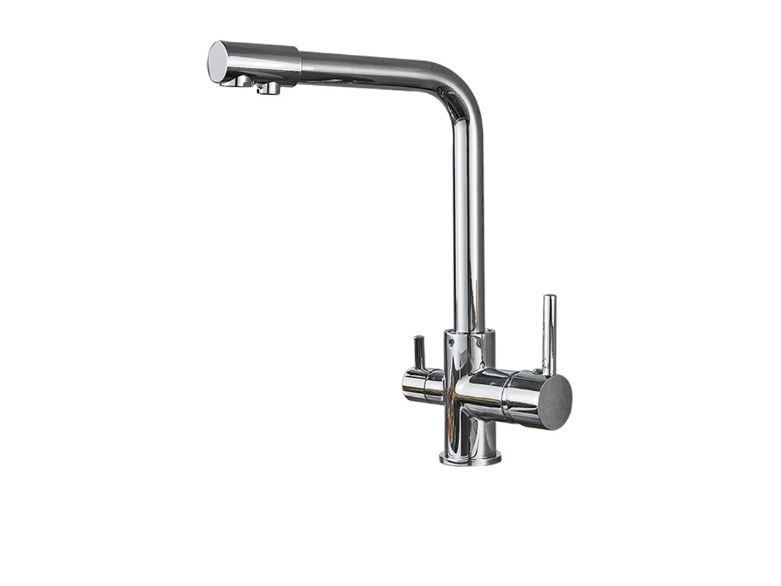 Torneira De Filtro De Água Para Cozinha, Controle De Duas Alças, Design Contemporâneo,chrome Oem