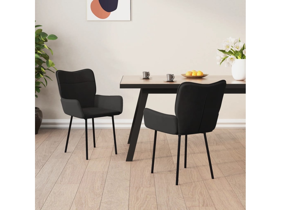 Vidaxl Cadeiras De Jantar 2 Pcs Veludo Preto