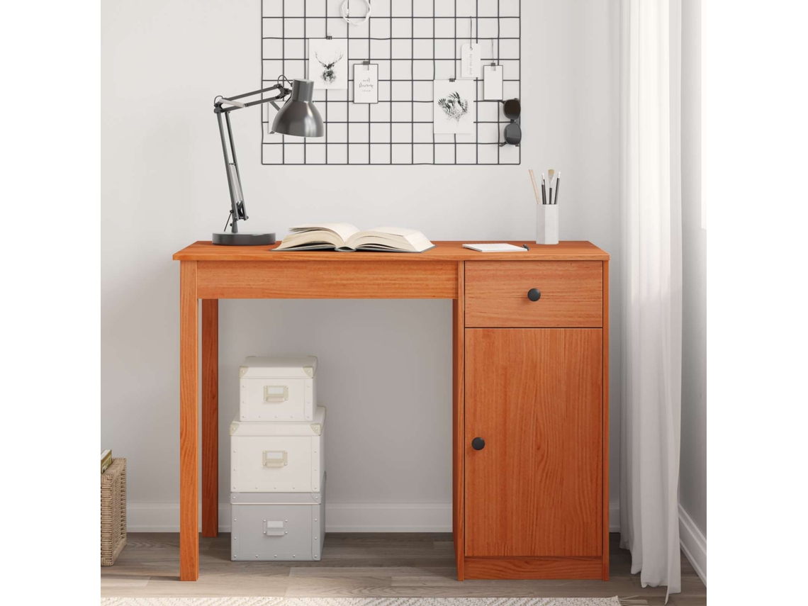 Vidaxl Mesa Castanho Cera 100 X 50 X 74 Cm Madeira De Pinho Maciço