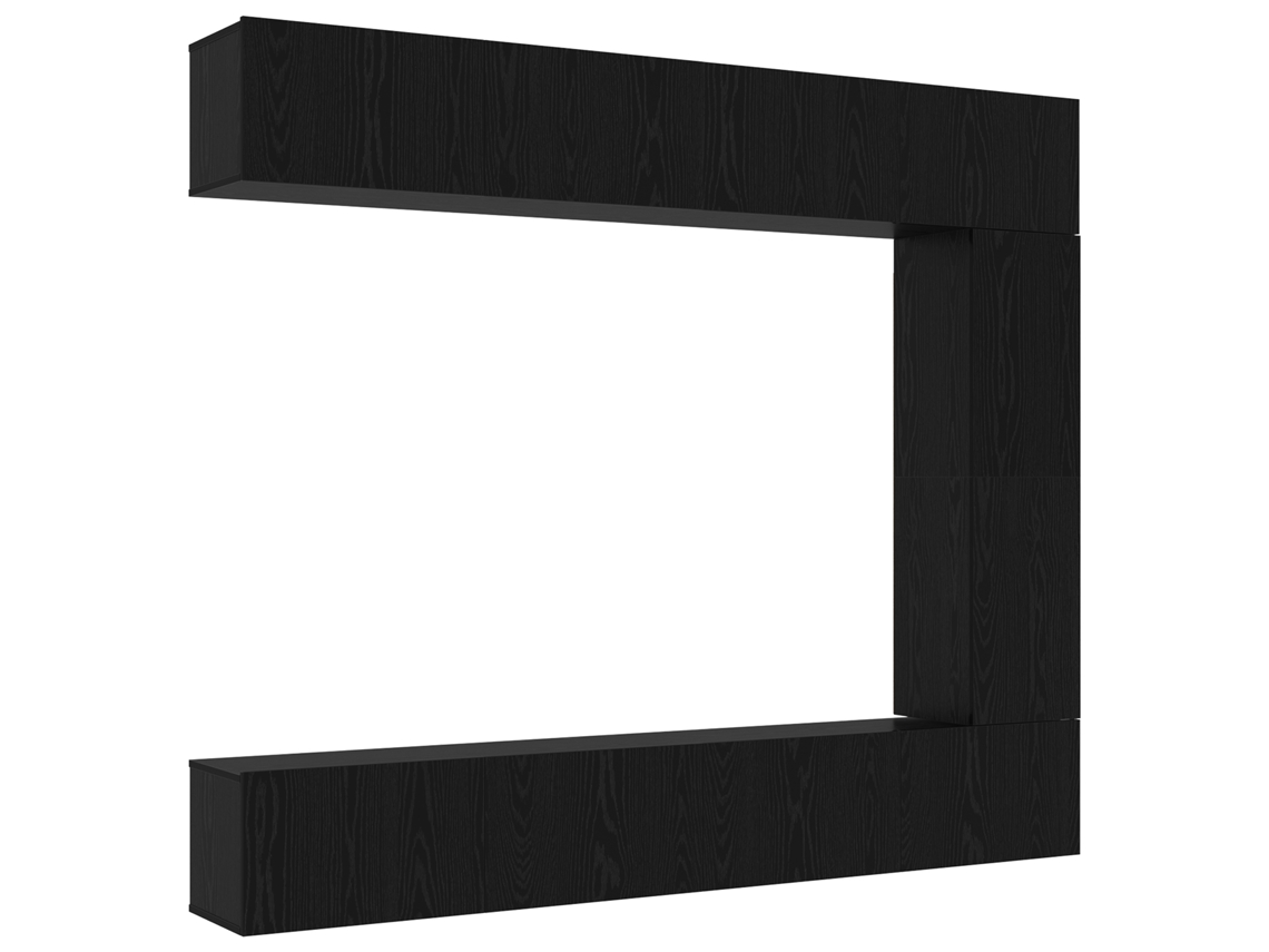 Conjunto 5 Armário De Parede Vidaxl Preto Derivados De Madeira (100 X 30 X 30 Cm)