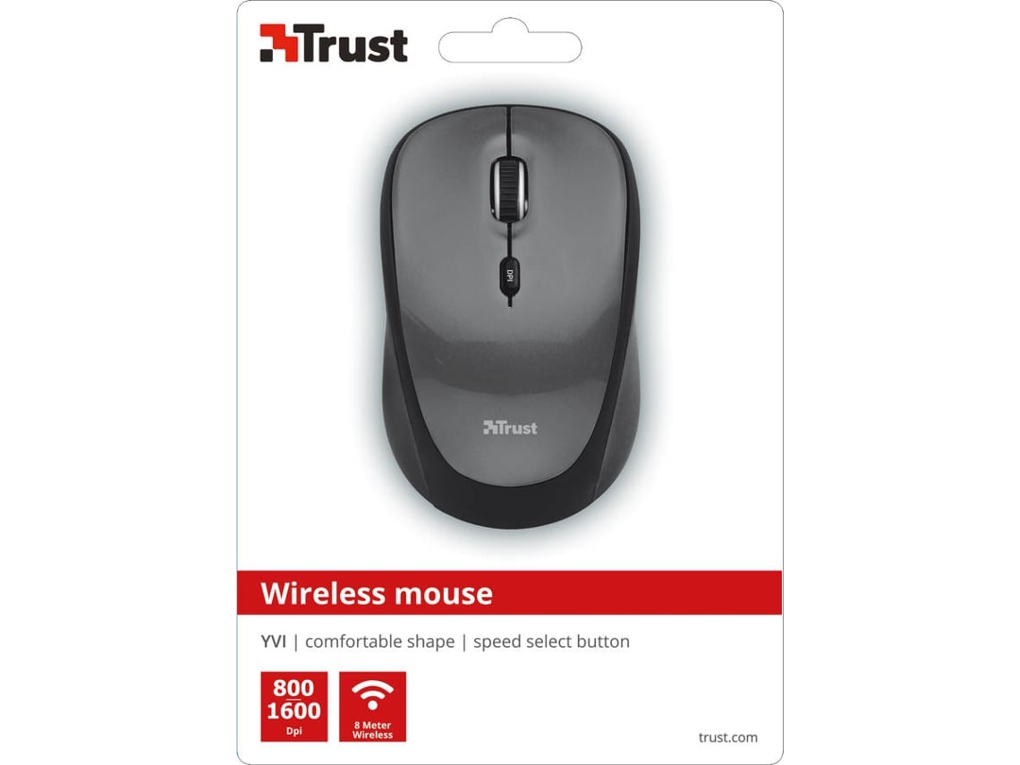 Rato TRUST Ivy (Wireless - Casual - 1600 dpi - Preto)
