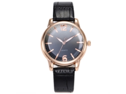 Relógio de Pulso Feminino de Quartzo com Pulseira Pu Simples Fashion Vansvar Preto