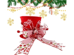 Ponteira de Rvore Natal Decora Es com Chap U em Forma Estrela e La os Fita Enfeites Acess Rios para Festas Anivers VAYOTOY