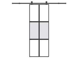 Sliding Door, Sliding Doors Vidaxl Preto Alumínio (76 X 205 Cm (213.5 Cm))