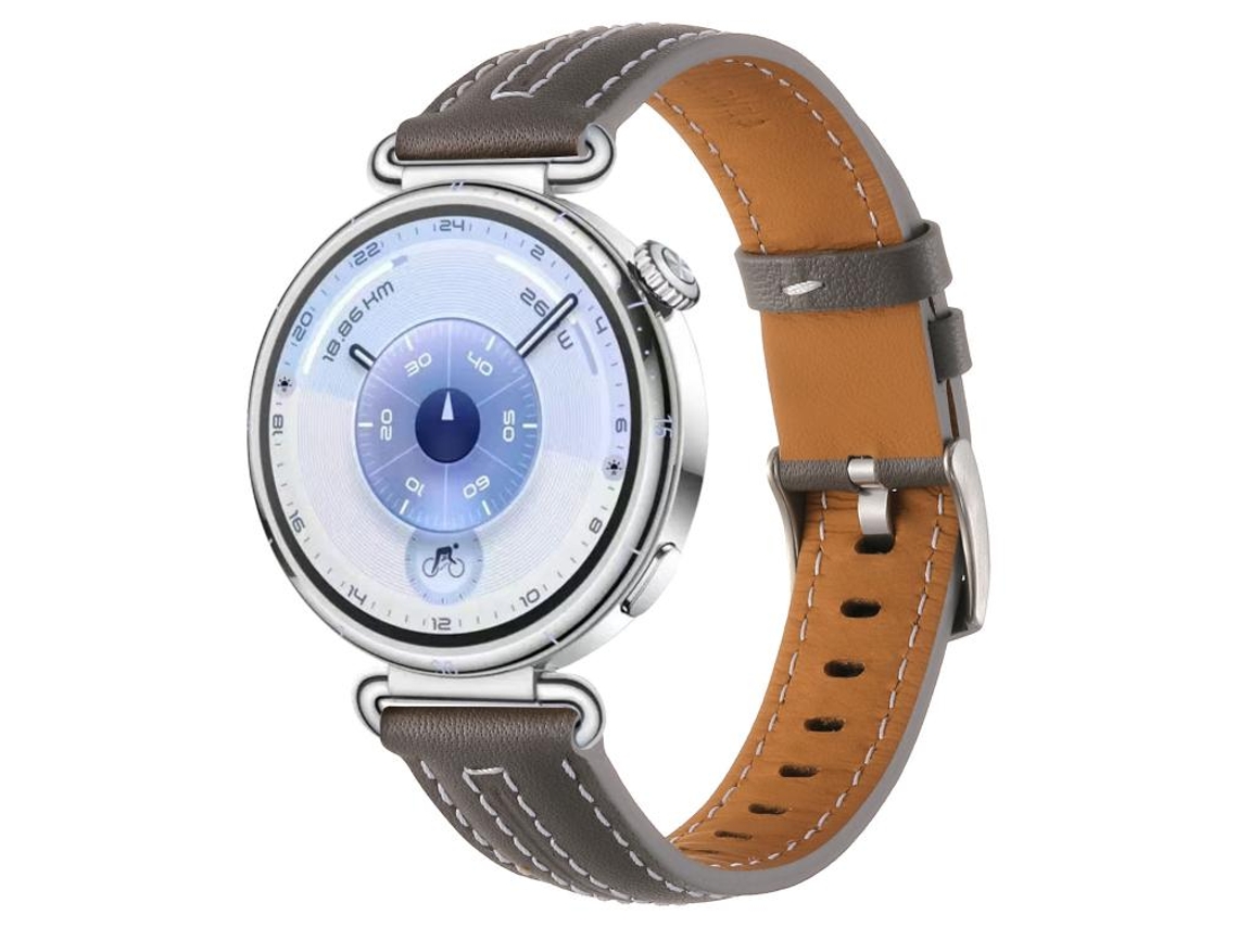 Pulseira Para Huawei Watch Gt 6 (41mm) - Couro - Fivela Prateada