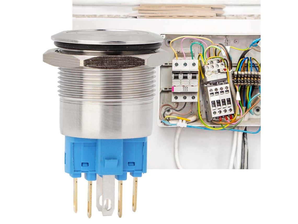 Interruptor de Botão de Aço Inoxidável com Luz Auto reset