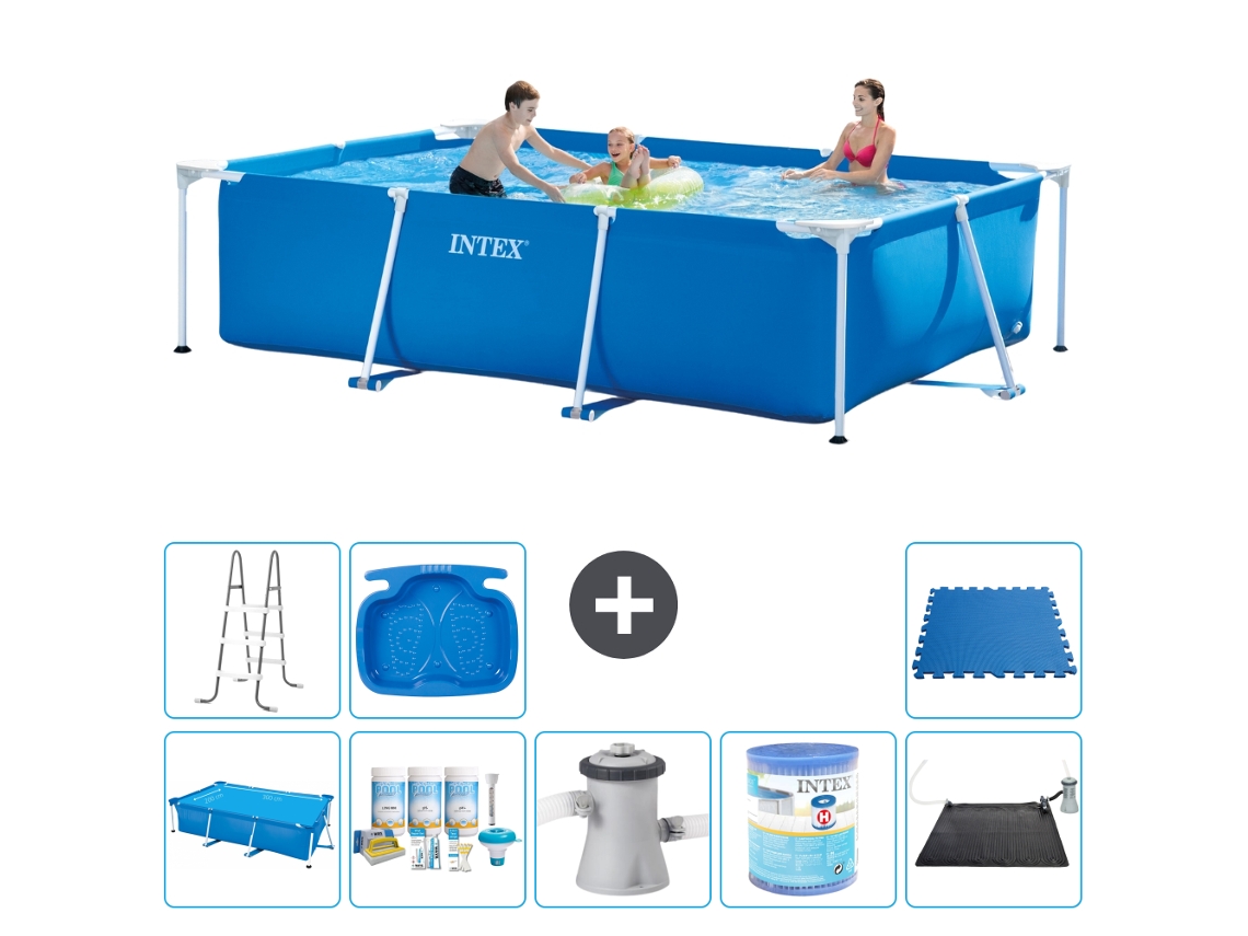 Intex Piscina Com Estrutura Retangular - 300x200x75 Cm - 9-peças S30218