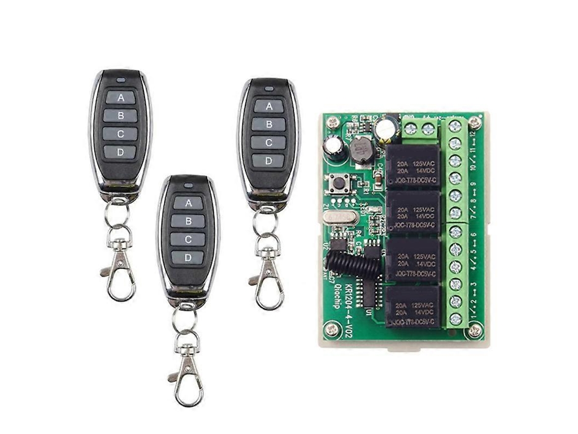 Comando À Distância Para 433mhz Universal Sem Fios Dc 12v 4ch Relé Interruptor Com 4 Button Mitter Diy Projects