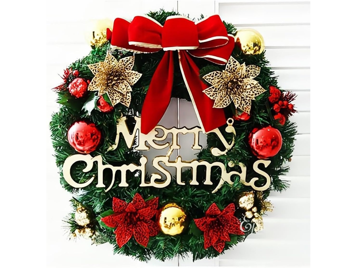 Guirlanda De Natal De 30 Cm, Guirlanda Artificial Para Pendurar Na Janela Ou Porta, Acessórios De Fundo Para Árvore De Natal. Aquaforge