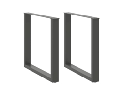 Vidaxl Pés Para Mesa De Jantar Em Formato De U, 2 Peças, Antracite, 90x (72-73) Cm, Aço