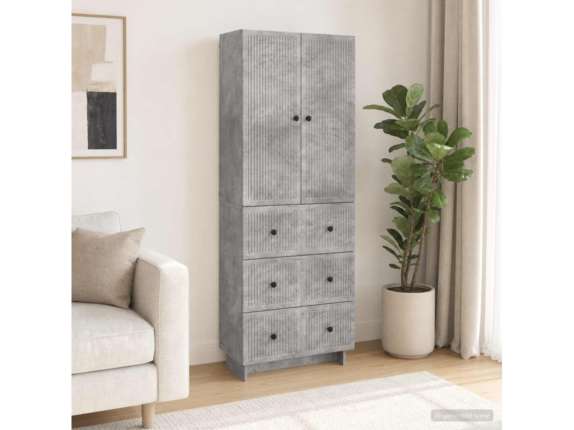 Vidaxl Conjunto De Gabinete 2 Unid. Cinzento Cimento
