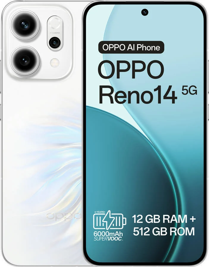 Smartphone OPPO Reno 14 (Outlet Caixa Aberta - 6.59'' - 12 GB - 512 GB - Branco Madre Pérola)
