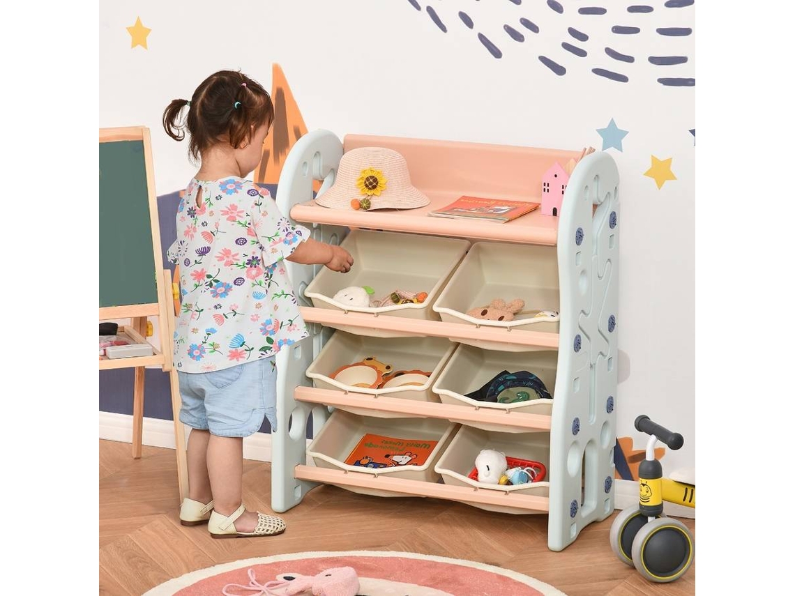 Estante Infantil HOMCOM Azul (HDPE - 76x36x92cm)