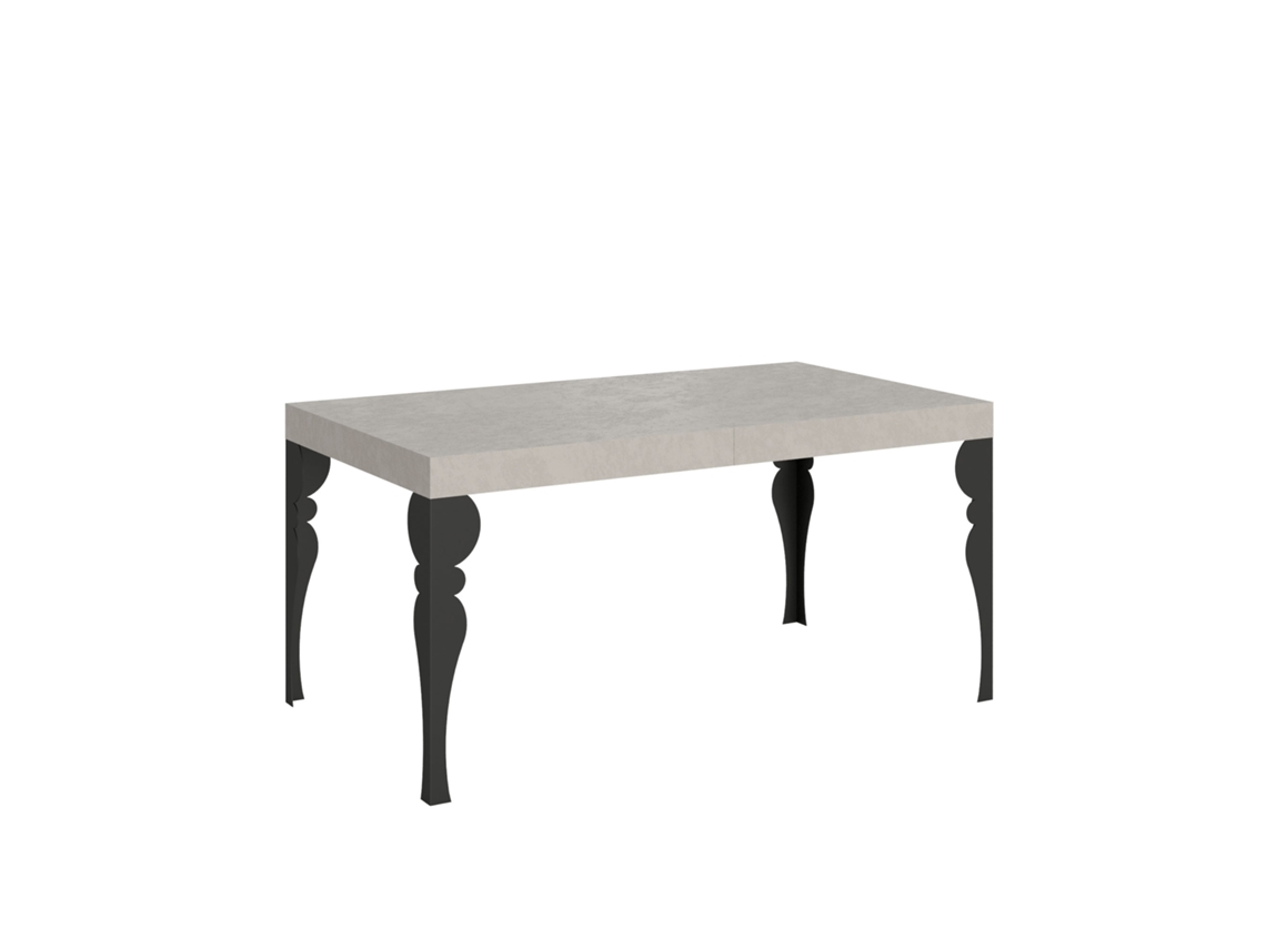 Mesa Extensível Paxon Cashmere 160/264x90 Cm Com Pernas Antracite Itamoby