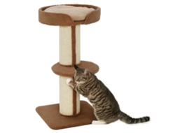 Árvore para Gatos de 91 Cm, Torre para Gatos com Postes de Sisal, Plataforma, Almofadas, Poste Arranhador de Vários Níveis, Marrom Claro ESSÊNCIACASA