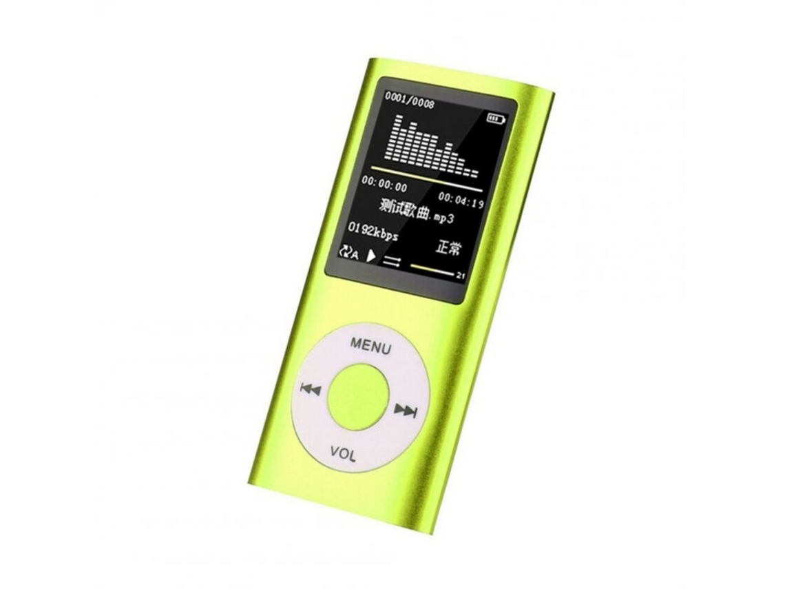 Reprodutor Mp3 De 1,8 Polegadas, Rádio Fm Integrado, Gravador E Leitor De E-books, Com Cabo De Conexão Usb, Verde*