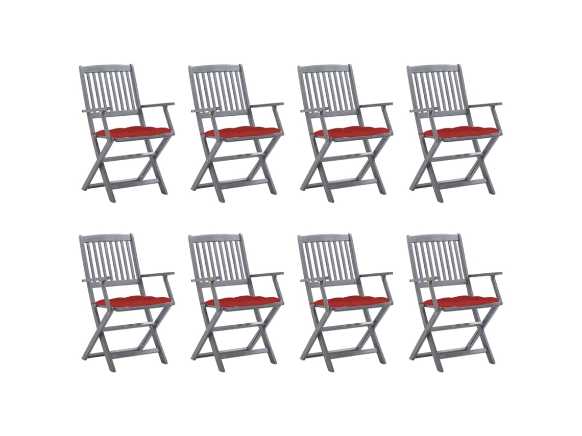 Folding Chair, Folding Chairs Vidaxl Cinzeto Madeira De Acácia (n/a)