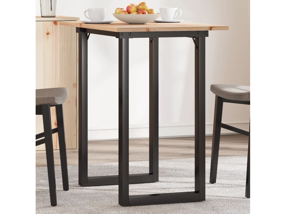 Vidaxl Mesa De Jantar Estrutura Em O 80x50x75,5 Cm Pinho/aço