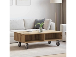 Vidaxl Mesa Lateral Com Rodas Carvalho Artesanal 90 X 50 X 30 Cm