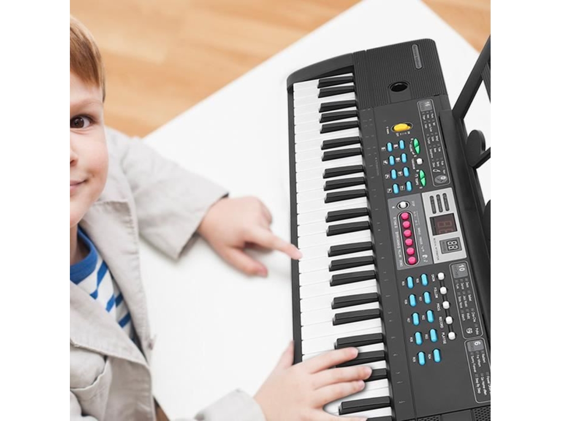 Teclado Infantil Eletrônico Musical para Criança com Microfone