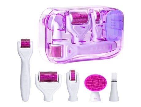 Dermaroller, Dermaroller Facial, Kit 6 em 1 Derma Roller para Regeneração da Pele, Anti-envelhecimento, Remoção de Cicatrizes de Acne, Poros Con