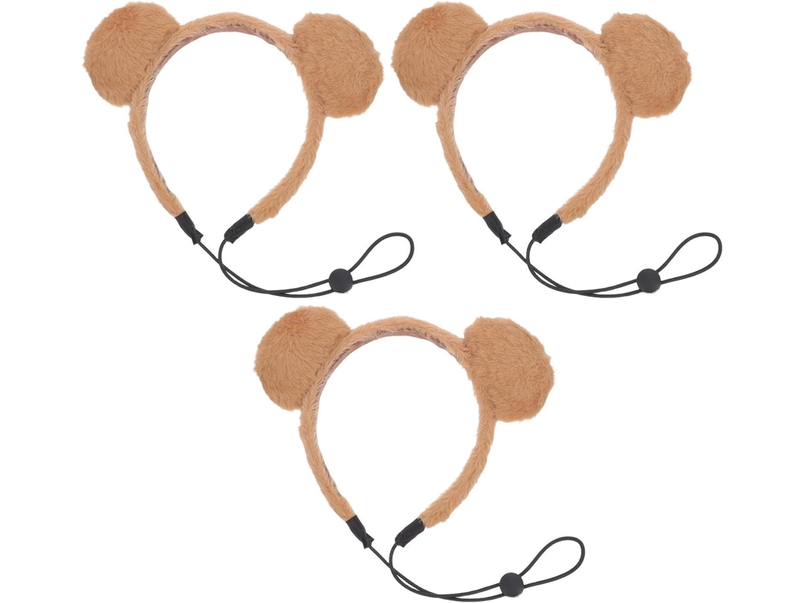 Conjunto De 3 Faixas Cabeça Ajustáveis Com Orelhas Urso Cães