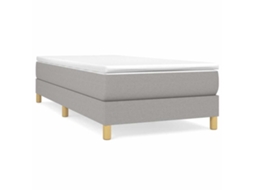 Estrutura de Cama com Molas Tecido Cinzento Claro MAISON EXCLUSIVE (80x200 cm)